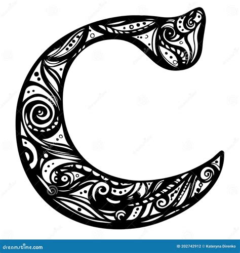 Floral Initial Capital Letter C. Design Vector. Alphabet, Calligraphy, Typography, Monogram ...