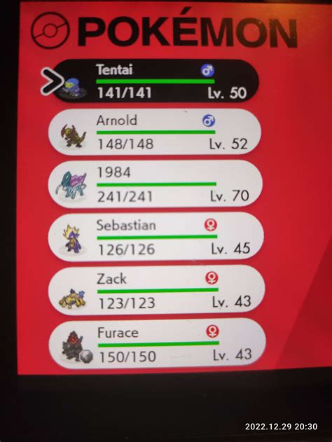Judge my pokemon names of my SwSh nuzlocke which i basically destroyed ...