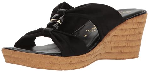Buy ITALIAN Shoemakers Women's Luna-i Wedge Sandal, Black, 11 M US at ...