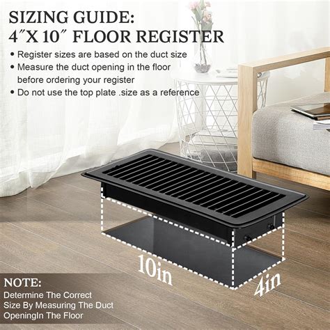 Floor Vents Floor Registers 4x10 inch, Heavy Duty Metal Heat Air Vent ...