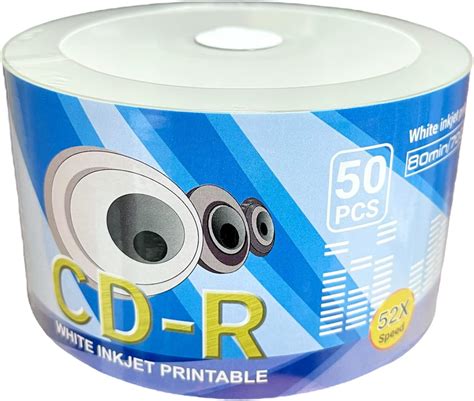 CD-R 700MB 80min 52x White Inkjet Hub Printable 50-Pack by LSK Media ...