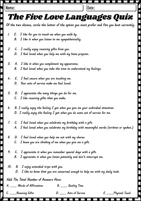 Love languages quiz printable – Artofit