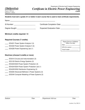 Fillable Online mtu Certificate in Electric Power Engineering - mtu Fax ...