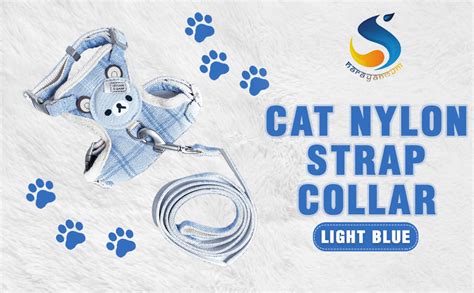 NARAYANMUNI Cat Adjustable Nylon Harness Strap Collar with Leash Set ...