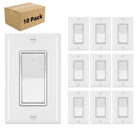 Buy 10Pack Decorator Paddle Rocker Light Switch Residential Grade,15A ...