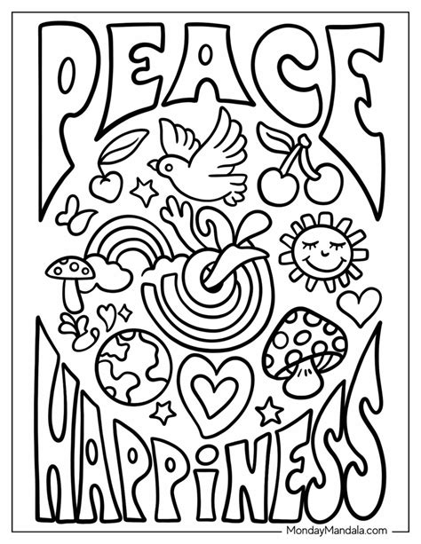 37 Hippie Coloring Pages (Free PDF Printables)