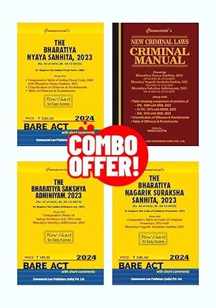 Buy commercial 's Combo of New Criminal Laws Bare Acts and Criminal ...