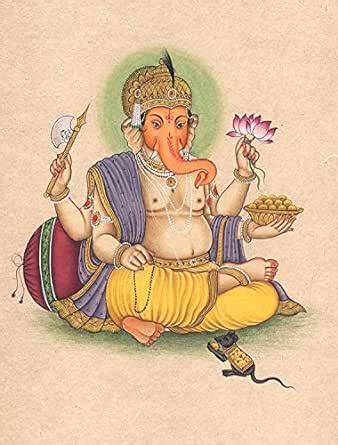 Exotic India Lord Ganesha - Miniature Painting on Paper : Amazon.in ...