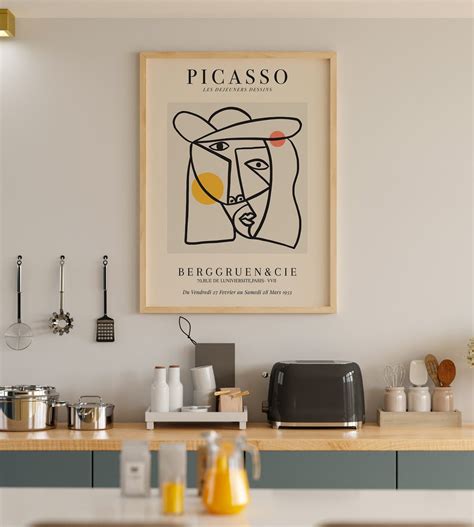 Picasso Line Art, Picasso Exhibition Poater, Line Art Poster,minimalist ...