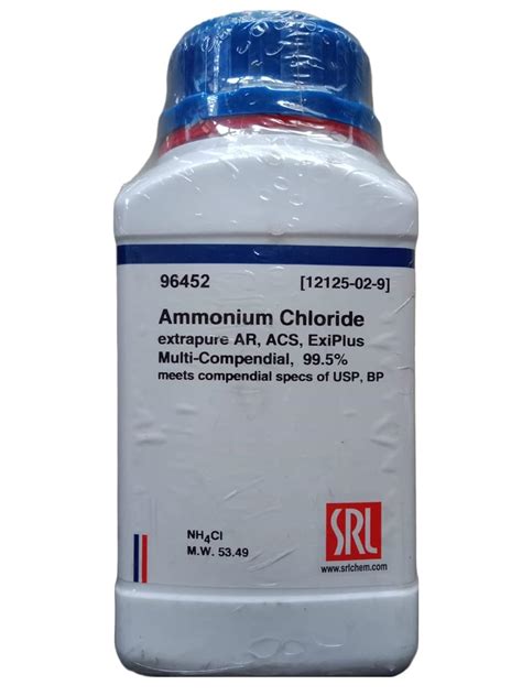 SRL Ammonium Chloride extrapure AR, ACS Grade, 99.5% 500Gm, CAS 12125 ...