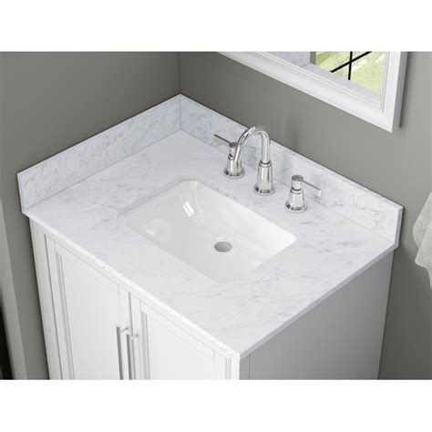 TJAmerican 4-in H x 31 L White Carrara Natural marble Bathroom ...