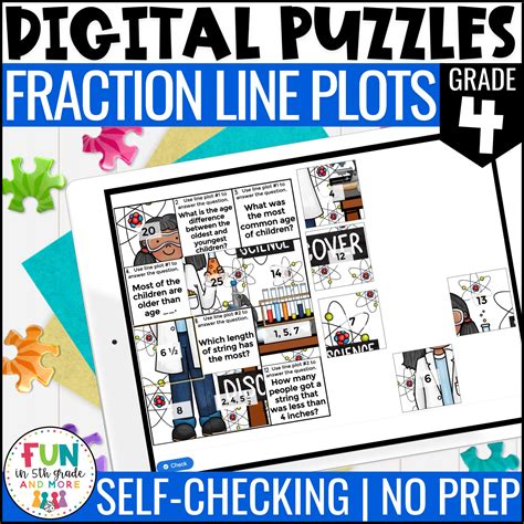 Fraction Line Plots Math Review Puzzles - 4th Grade Digital Math ...