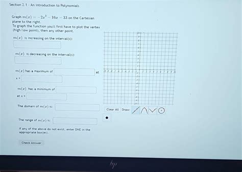 Solved Section 2.1 - An Introduction to Polynomials Graph | Chegg.com