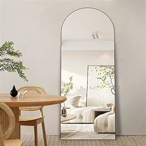 Buy Koonmi Arched Full Length Mirror, 64x21 Black Mirror Full Length ...