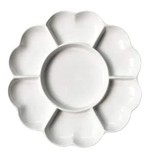 Easyou 7 Well Porcelain Palette 8 inch(20.5cm) Mixing Tray : Amazon.in ...