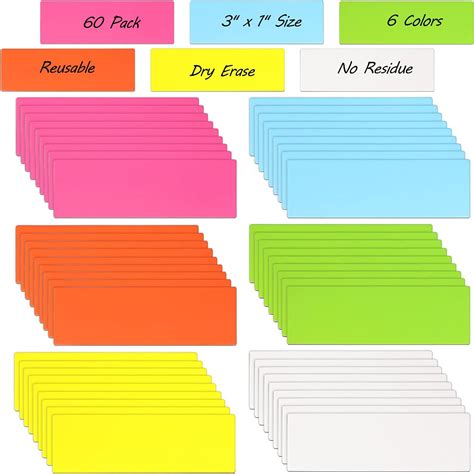 60 Pcs Dry Erase Magnetic Labels Magnets Sticker Dry | Ubuy India