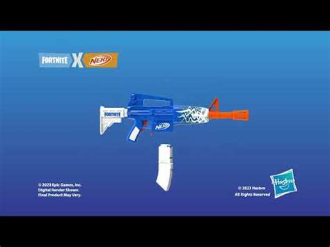 Nerf Fortnite Blue Shock Motorized Dart Blaster with 10-Dart Clip, 10 ...