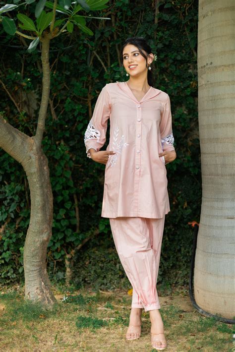 Baby Pink Embroidered Suit Set – INCHING INDIA