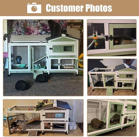 Ketive Two-Story Indoor Outdoor Rabbit Hutch with Wheels & India | Ubuy