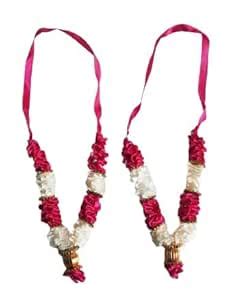 Salvus APP SOLUTIONS Handcrafted Pink & White Flower Satan/Garland Mala ...