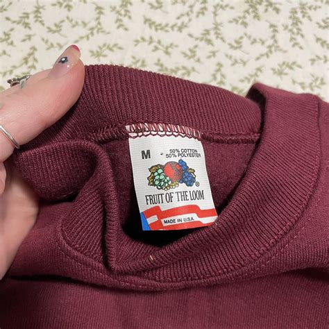 Fruit of the Loom Men's Burgundy Jumper | Depop