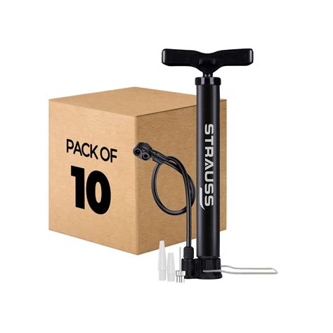 Strauss Bicycle Air Pump with Needle & Dual Valve | Portable Pump with ...