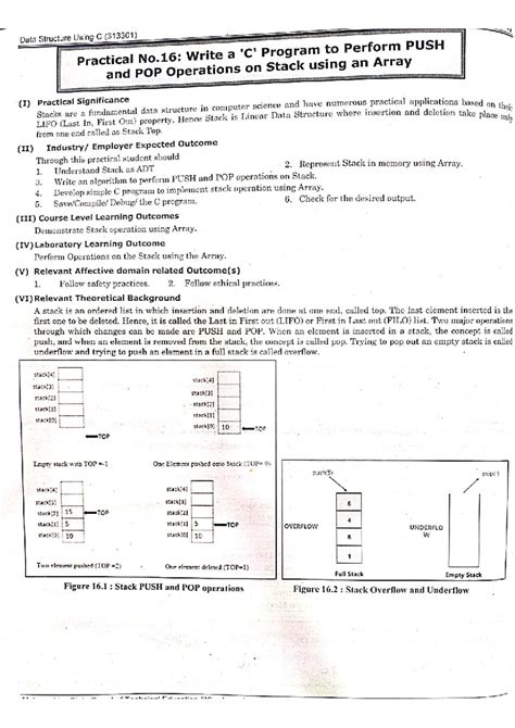 Data Structure Using C (313301) Practical No.16: Stack Operations with ...