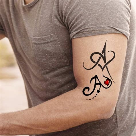 Voorkoms® Name A Letter Tattoo Waterproof Men and Women Temporary Body ...