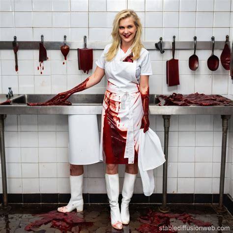 Blond Butchers in a Bloody Slaughterhouse | Stable Diffusion Online