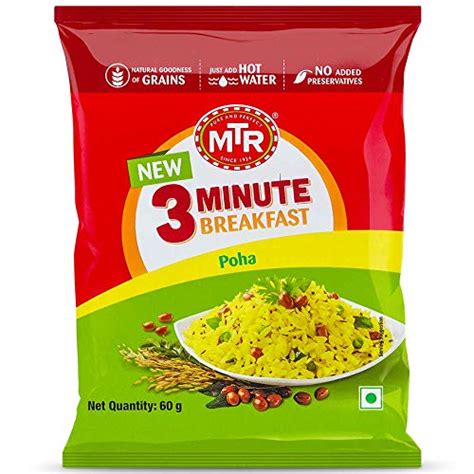 MTR 3 Mins Breakfast Poha Pouch 60g : Amazon.in: Grocery & Gourmet Foods