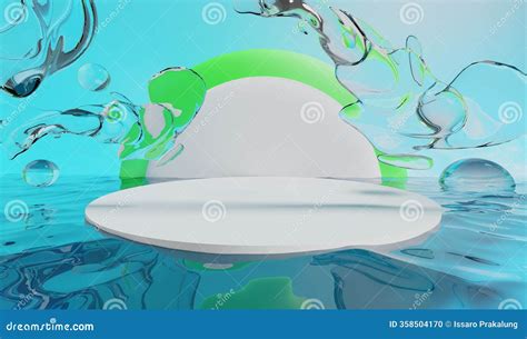 Frutiger Aero Aqua Web 2.0 Gloss With Stage Podium For Product Display ...