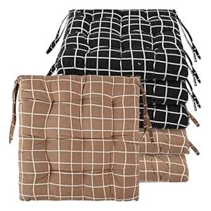 Kuber Industries Pack of 6 Soft Cotton Chair Cushions for Sitting ...