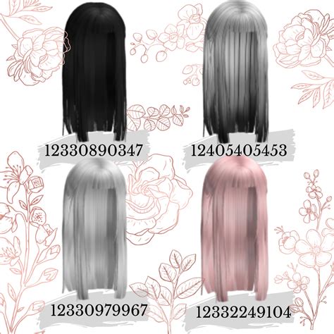 Hime Long Straight Hair w/ Bangs | Black hair roblox, Straight ...