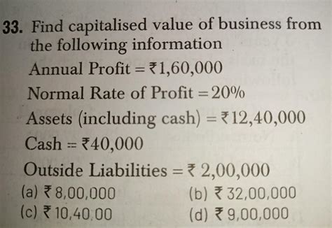 - Find capitalised value of business from the following information ...