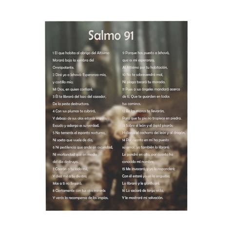 WFSposter Psalm 91 in Spanish for Wall Art, Christian Wall Pictures in ...
