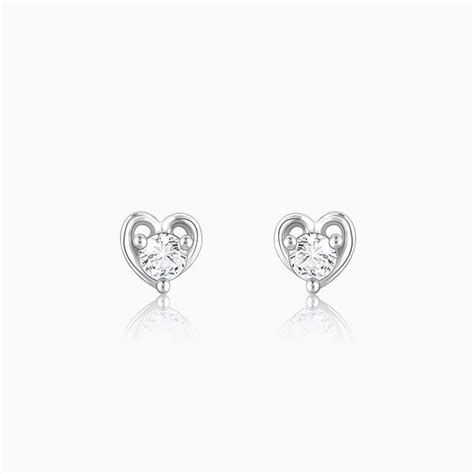 Buy Silver Zircon Small Heart Studs Online | GIVA Jewellery – GIVA