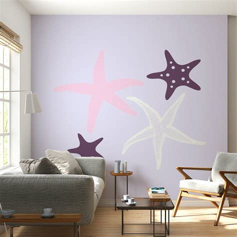 Pale Purple Sea Stars Wallpaper | Happywall