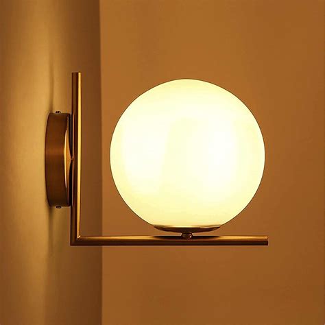 Diktmark Sparkle Golden L Style with White Shade Wall Lamp & Sconces ...