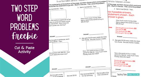 Image result for Word Problems 2 Step Problems Solving