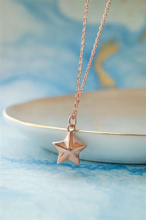 Cool Star Rose Gold Plated Sterling Silver Chain Necklace | 925 Silver ...