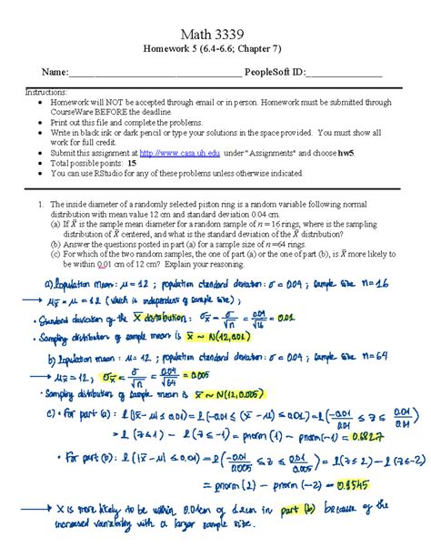 Math 3339 Homework 5: Confidence Intervals and Sampling Distribution ...