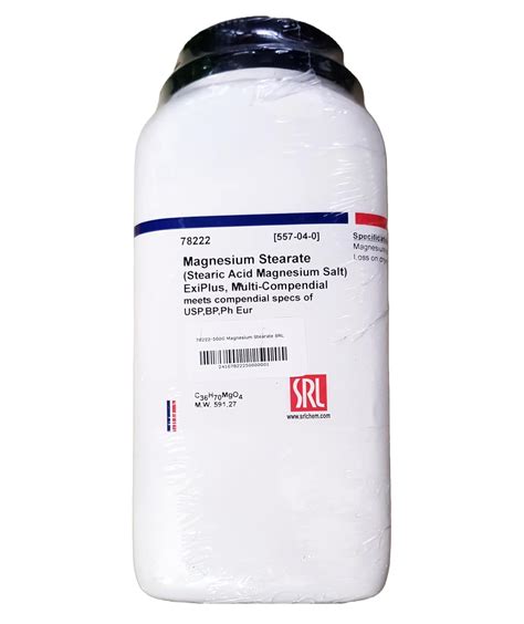 SRL Magnesium Stearate ExiPlus, Multi-Compendial, 500GM, CAS : 557-04-0 ...