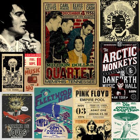 20 Vintage Concert Poster, Retro Band Poster , Classic Rock Posters ...