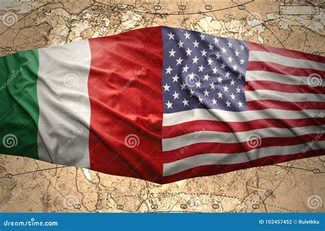 Italian And American Flags Together