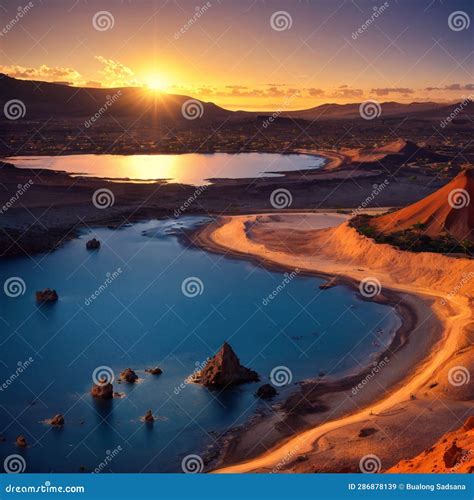 Panorama of a Volcanic Landscape, Fuerteventura, Canary Islands, Spain ...