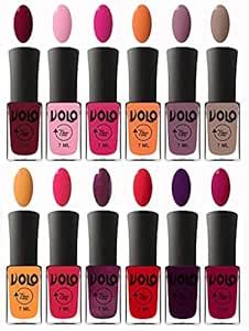 Volo New Nail Polish Combo Set of 12 Pcs Multi color Long Lasting High ...
