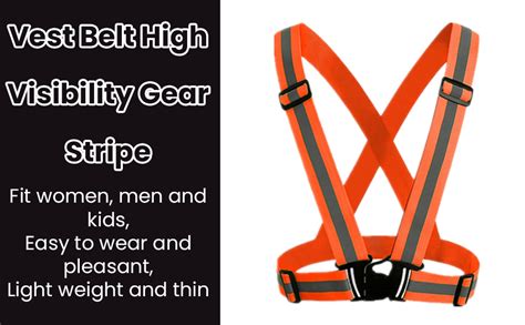 orange safety reflective adjustable vest belt high visibility gear ...