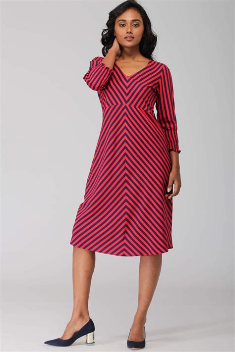 Striped A Line Dress | Intermod Workwear