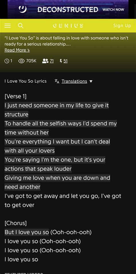 In these songs, what does "I love you so" mean? Does it have multiple ...