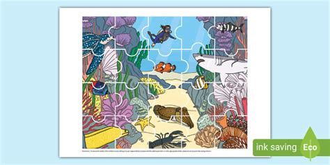 Ocean Habitat Jigsaw Activity, Ocean Habitat Puzzle